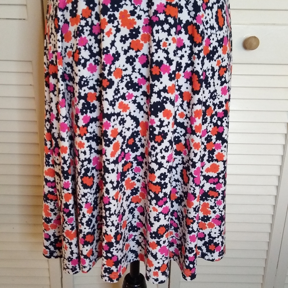 Tommy Hilfiger Floral Wrap Dress Sleeveless V-Neck Fit & Flare Pink Orange Sz 6 - Picture 4 of 12